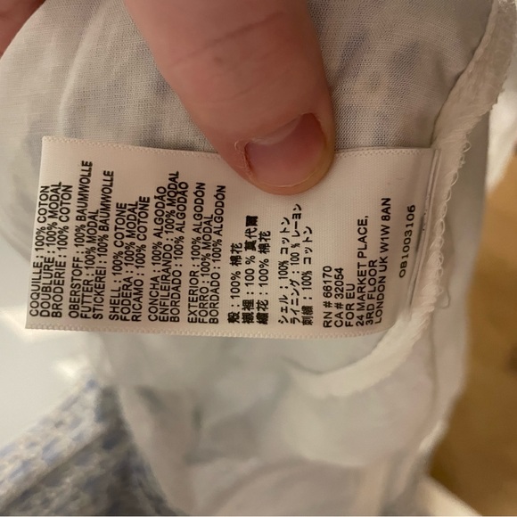 Anthropologie Button Up Kismet Dress Style Eyelet Light Blue White Tie Dress 4 - Picture 7 of 8